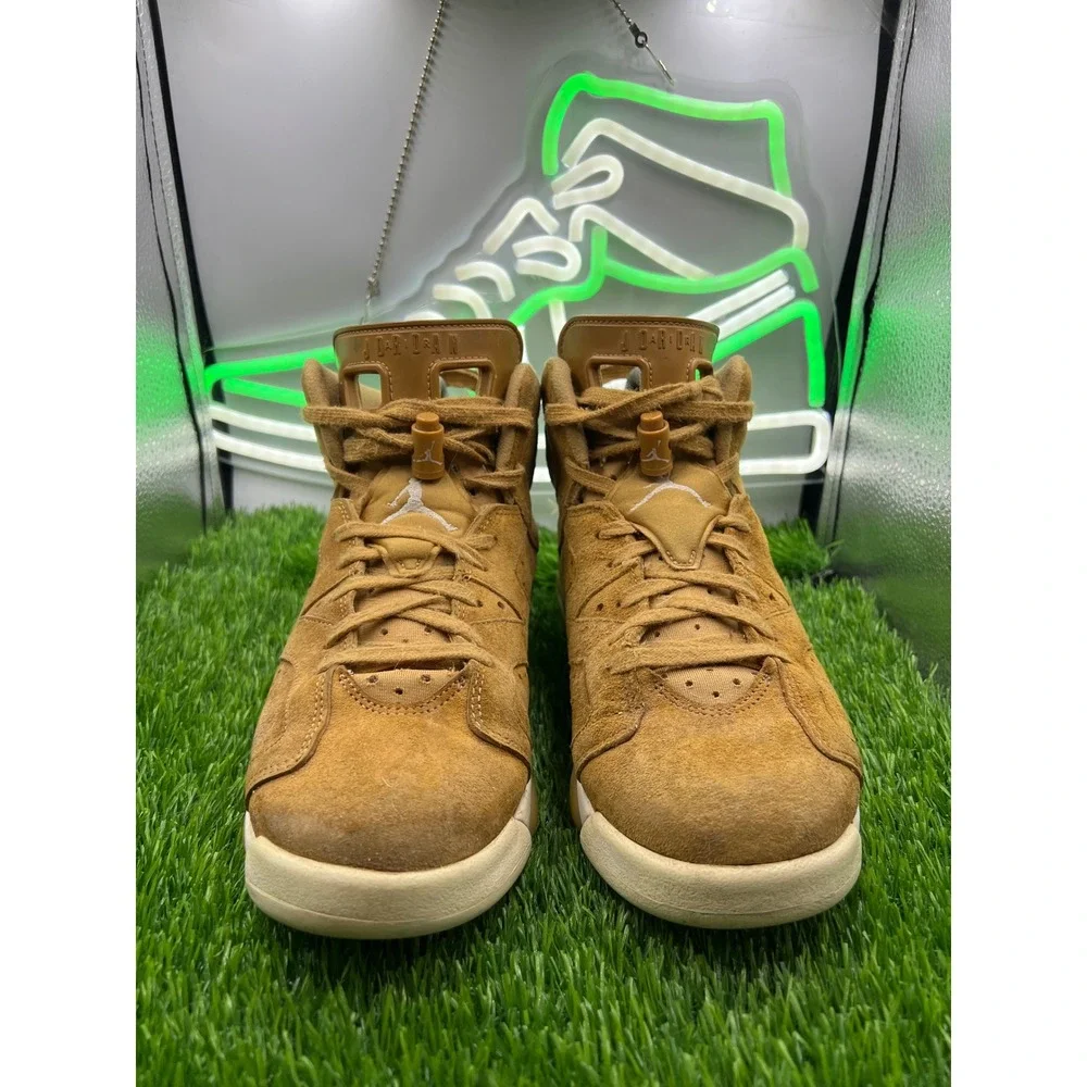 Nike Air Jordan 6 Retro High GS Golden Harvest Wheat Sail‎ 384665-705 Size 7Y